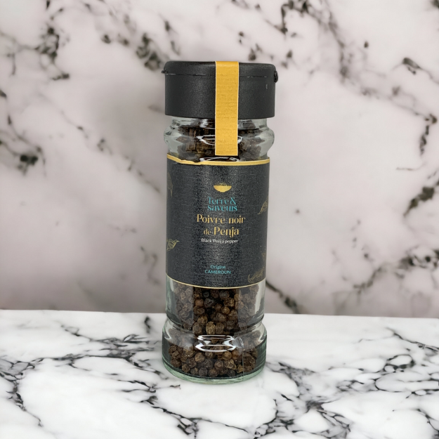 Poivre de Penja noir 45g en pot en verre